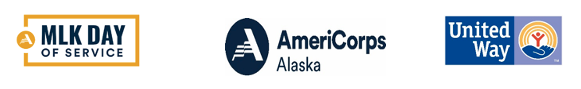 MLK Day of Service, AmeriCorps Alaska, United Way logos